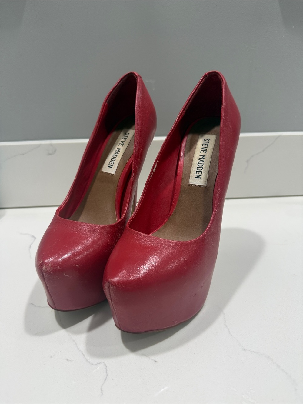 Steve Madden Bold Red Platform Pumps